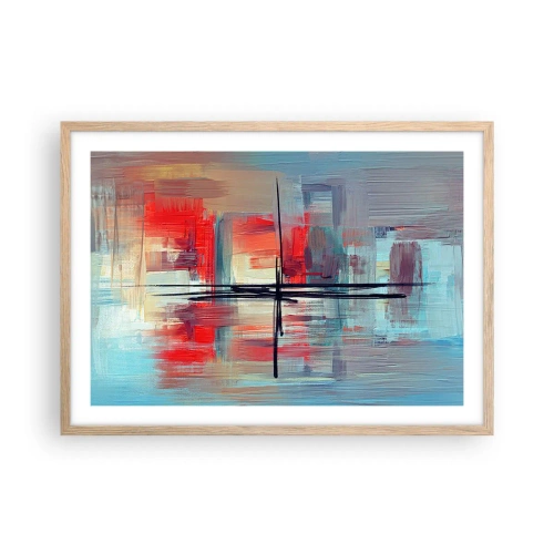 Póster en marco roble claro - Paisaje en una dimensión desconocida - 70x50 cm