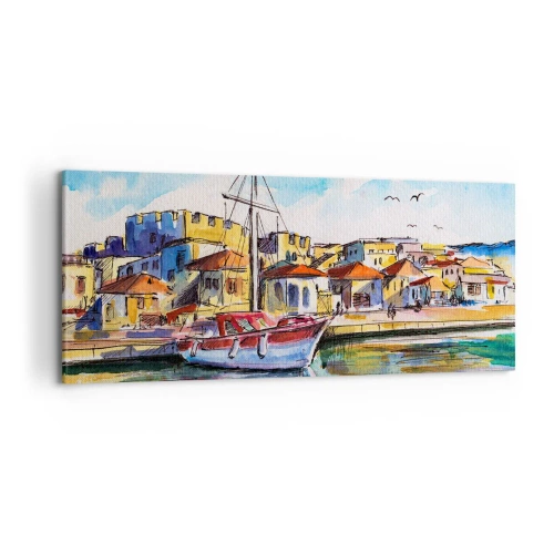 Cuadro sobre lienzo - Impresión de Imagen - Tarde de arco iris - 100x40 cm