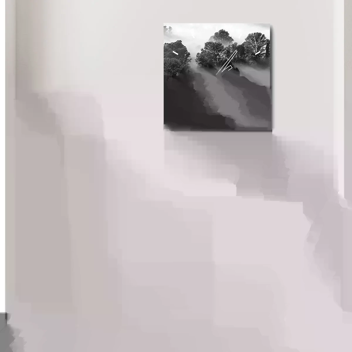 Reloj de pared - Reloj de vidrio - Levantarse del sueño - 40x40 cm