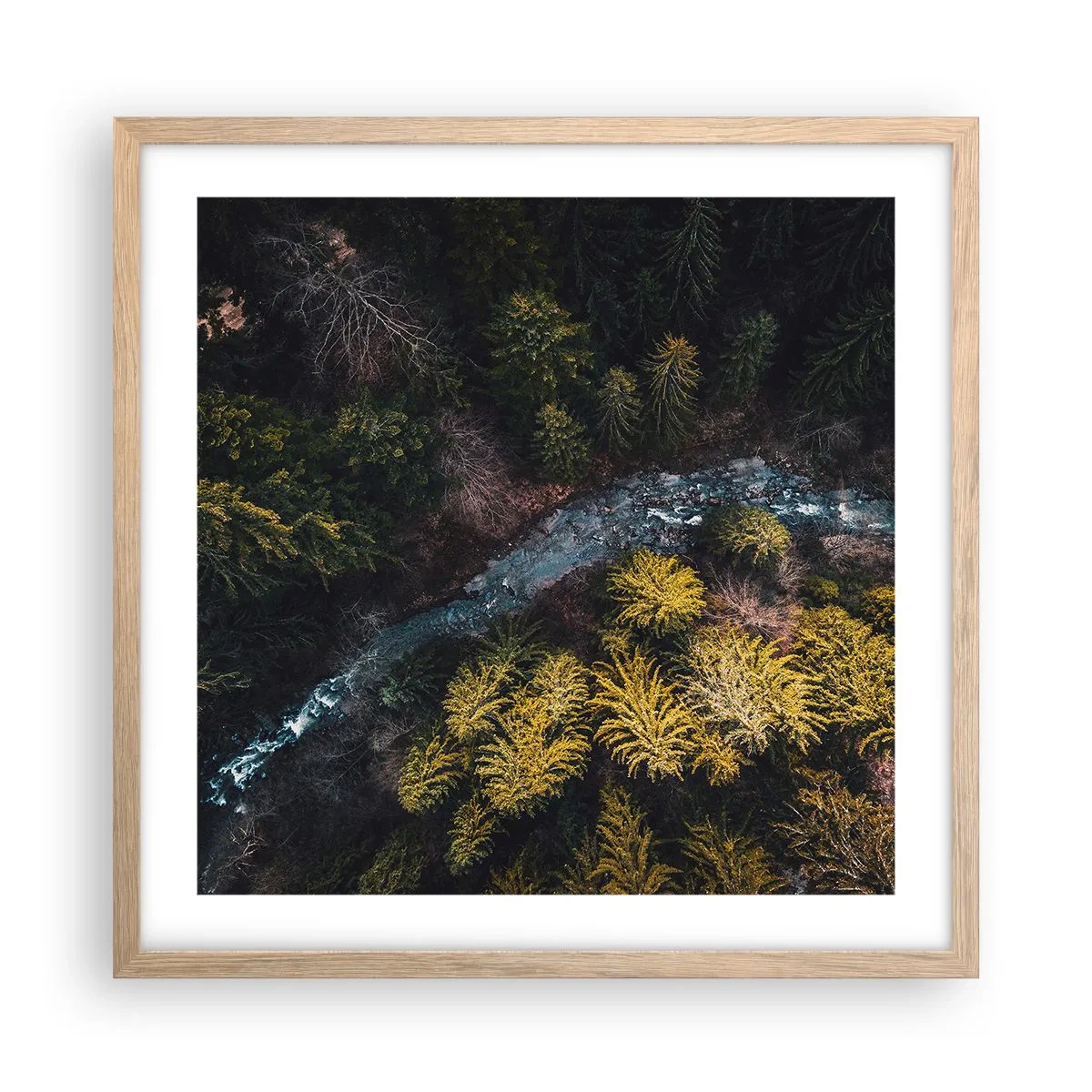 Póster en marco roble claro - Rápido, cada vez más rápido - 50x50 cm