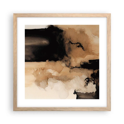 Póster en marco roble claro - Una abstracción intrigante - 40x40 cm