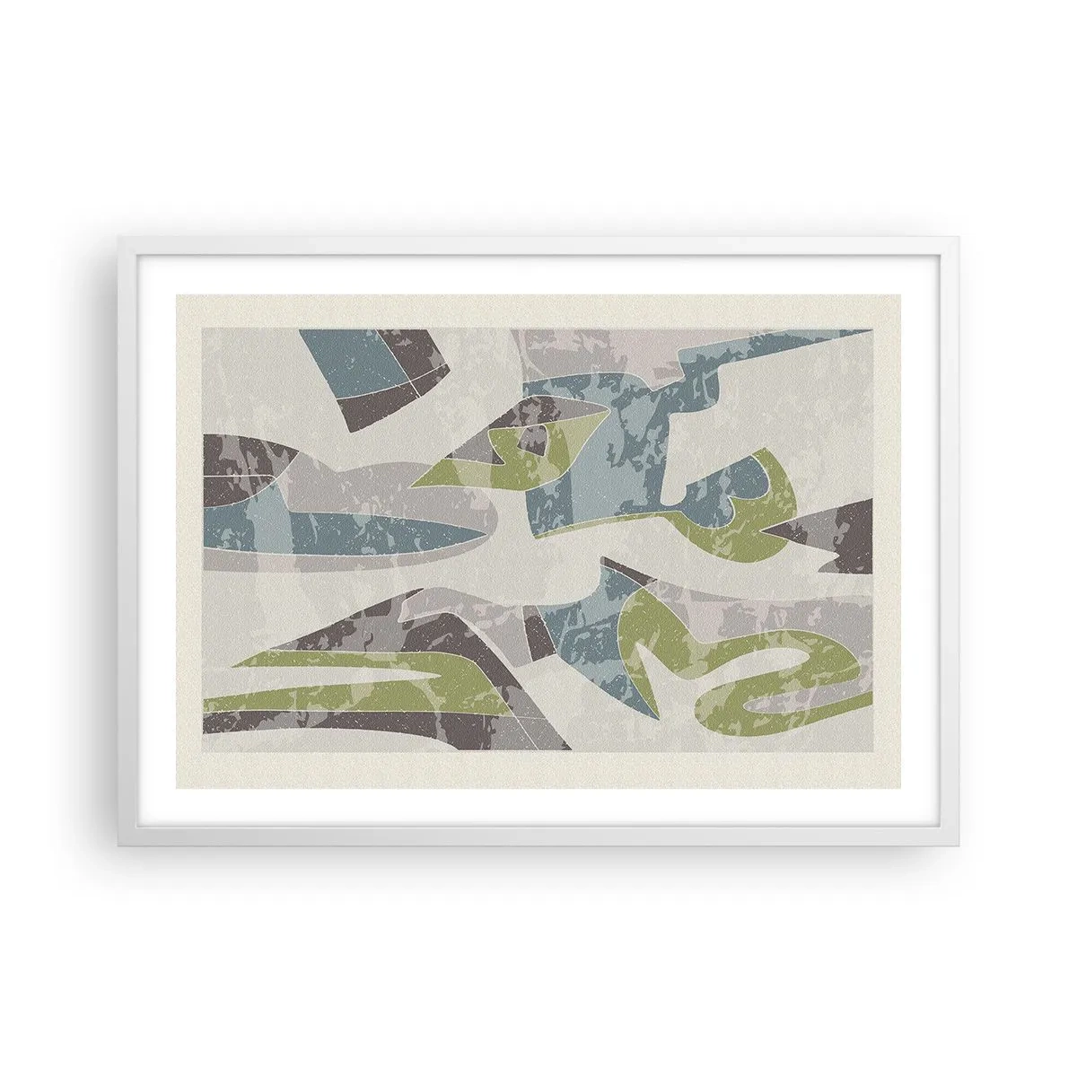 Póster en marco blanco - Composición tras vidriera - 70x50 cm