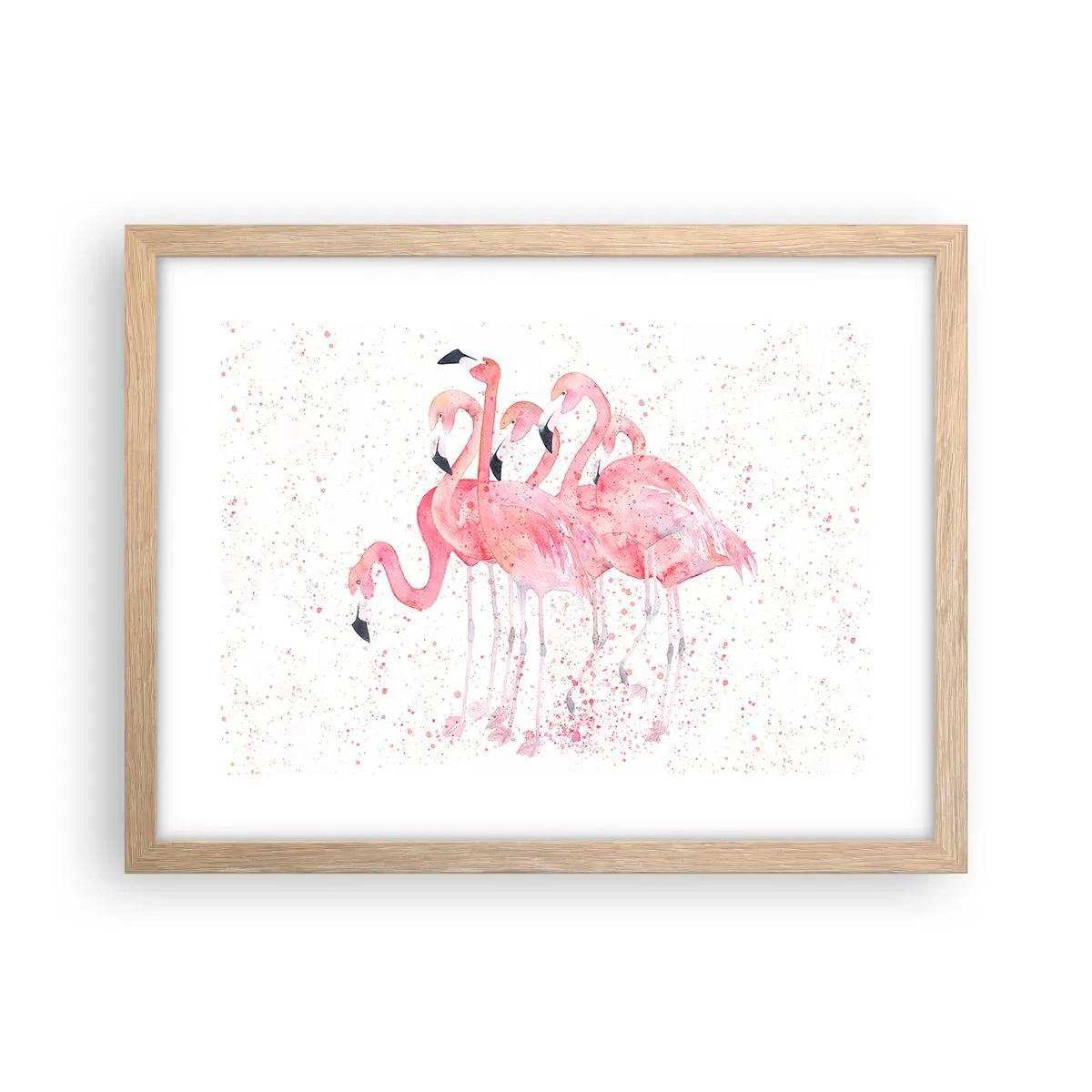 Póster en marco roble claro - Asamblea rosa - 40x30 cm