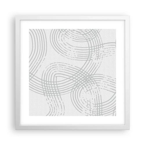 Póster en marco blanco - No hay camino recto - 40x40 cm
