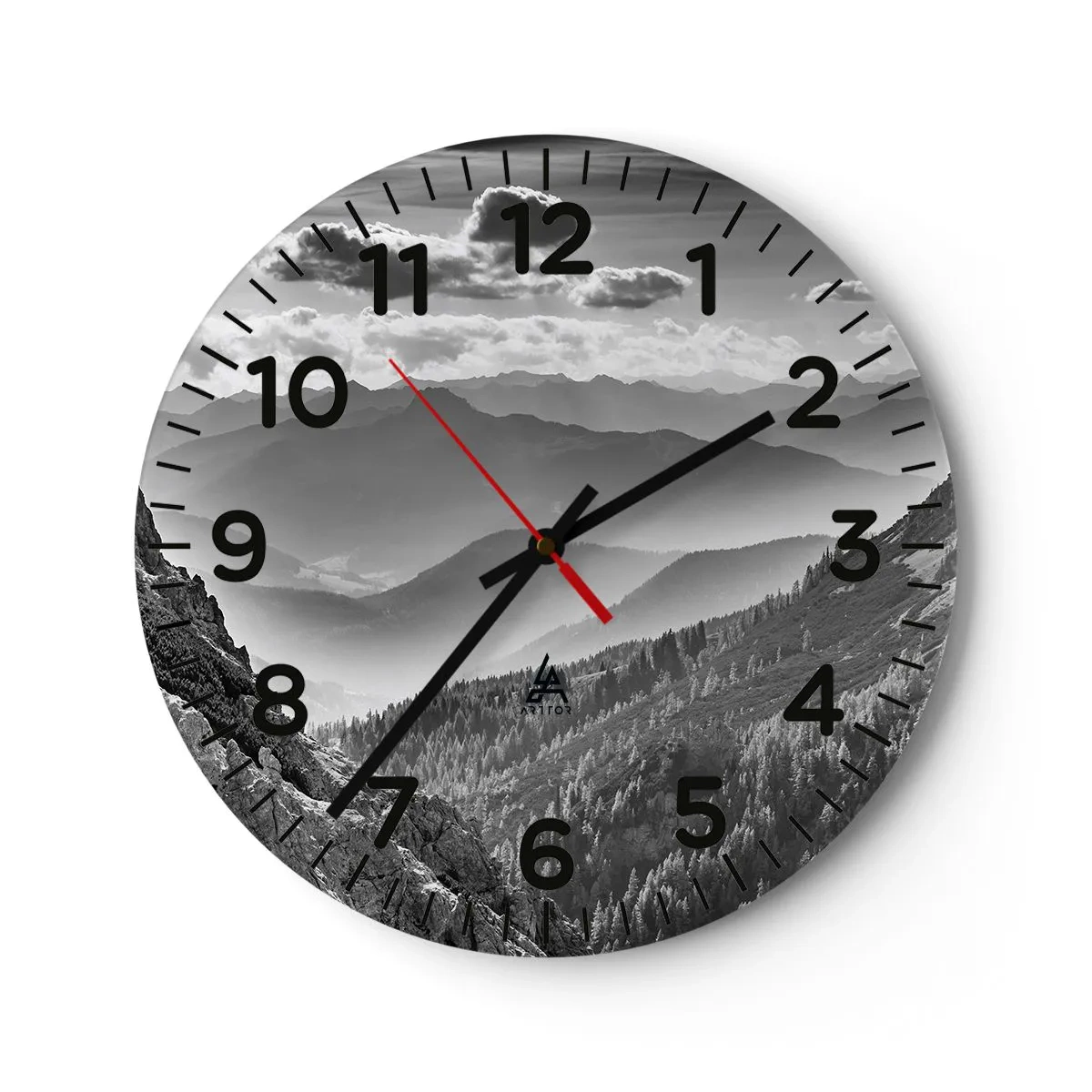 Reloj de pared - Reloj de vidrio - Hasta el horizonte - 40x40 cm
