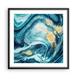 Póster en marco negro - Vórtice azul - 50x50 cm