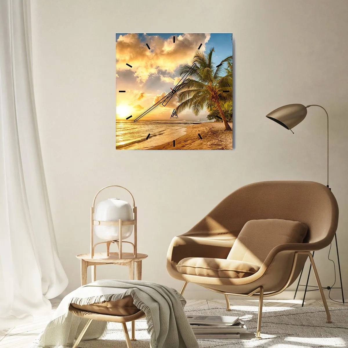 Reloj de pared - Reloj de vidrio - El eterno verano, siempre de vacaciones - 40x40 cm