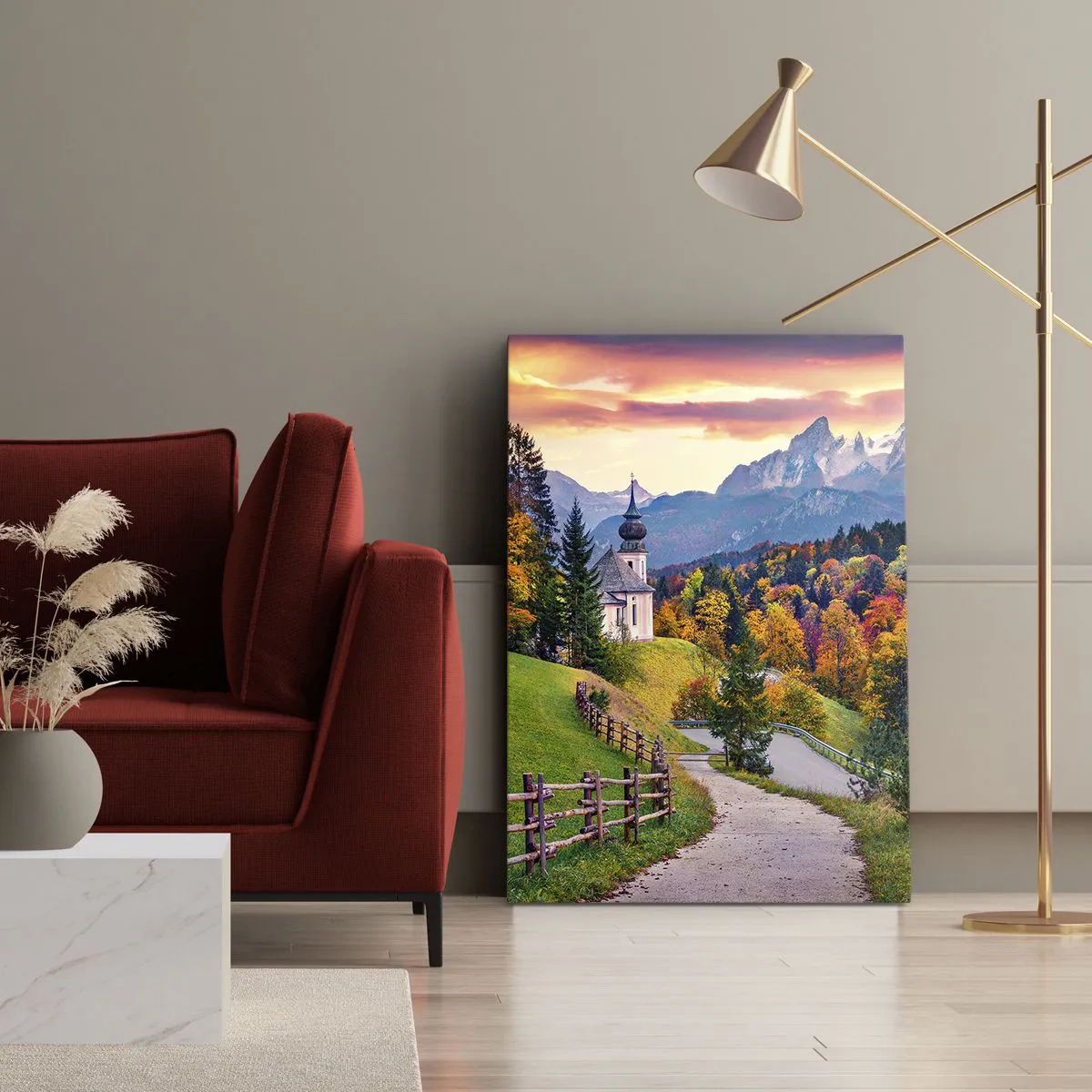 Cuadro sobre lienzo - Impresión de Imagen - Paisaje como una pintura - 55x100 cm