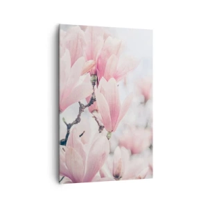 Cuadro sobre lienzo - Impresión de Imagen - Sutiles flores de magnolia en delicados tonos rosados. - 80x120cm - La perfección de la sutileza - Decoración de pared moderna para salón y dormitorio ARTTOR
