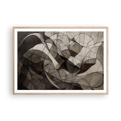 Póster en marco roble claro - Circulación en colores tierra - 100x70 cm