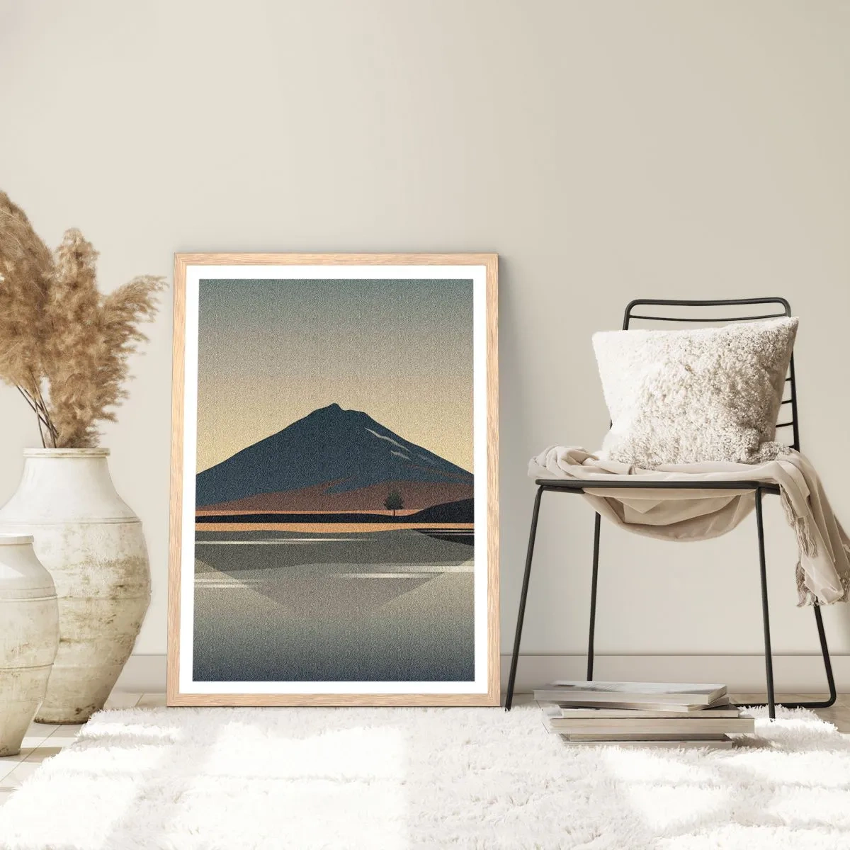 Póster en marco roble claro - Reflejo de espejo - 70x100 cm