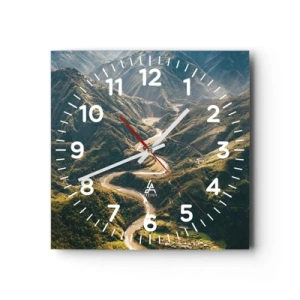 Reloj de pared - Reloj de vidrio - Directamente desde el corazón de las montañas - 30x30 cm