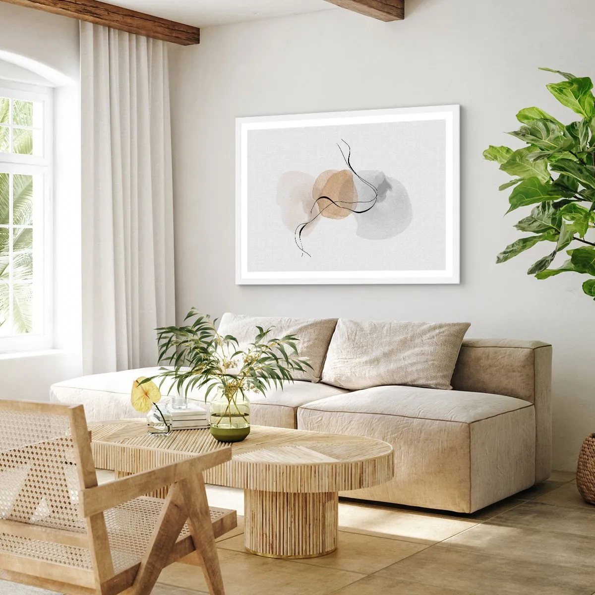 Póster en marco blanco - Pompas de aire - 40x30 cm