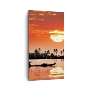 Cuadro sobre lienzo - Impresión de Imagen - La paz de los trópicos al atardecer - 45x80 cm