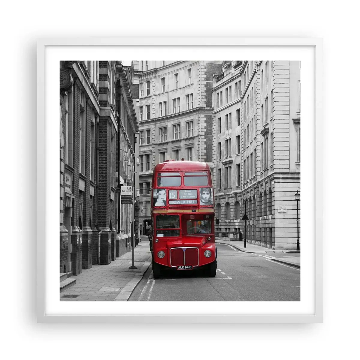 Póster en marco blanco - La vida cotidiana no tiene por qué ser gris - 60x60 cm