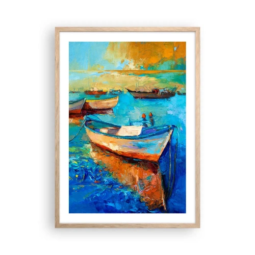 Póster en marco roble claro - En la bahía sur - 50x70 cm