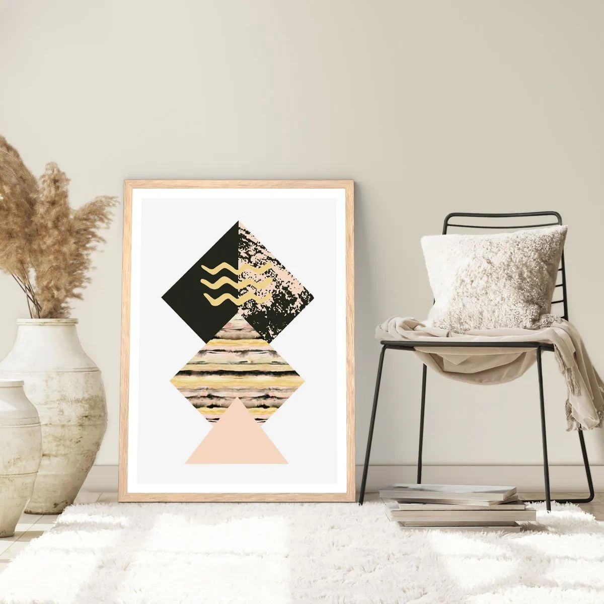 Póster en marco roble claro - No es tan sencillo - 30x40 cm