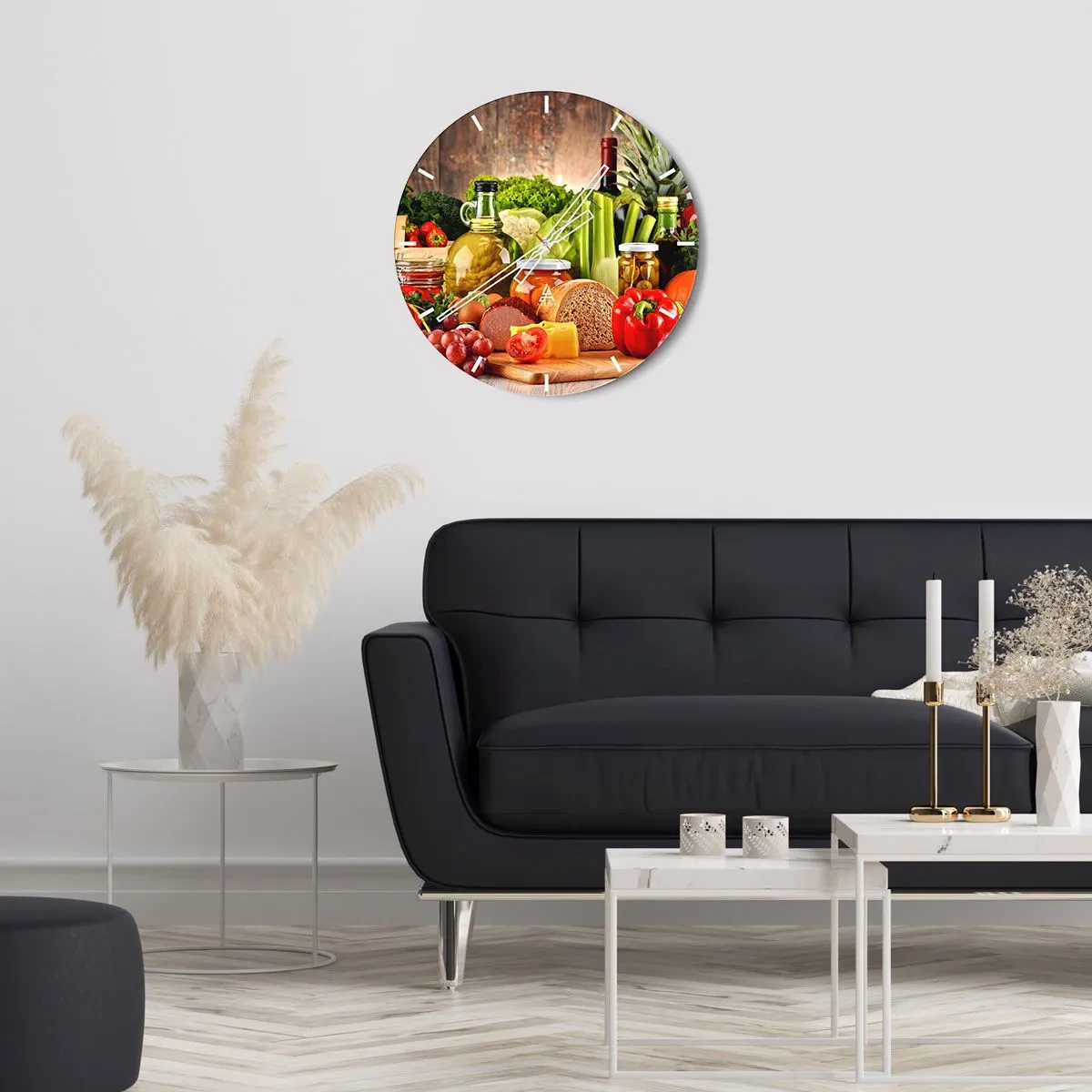 Reloj de pared - Reloj de vidrio - La mesa está lista - 30x30 cm