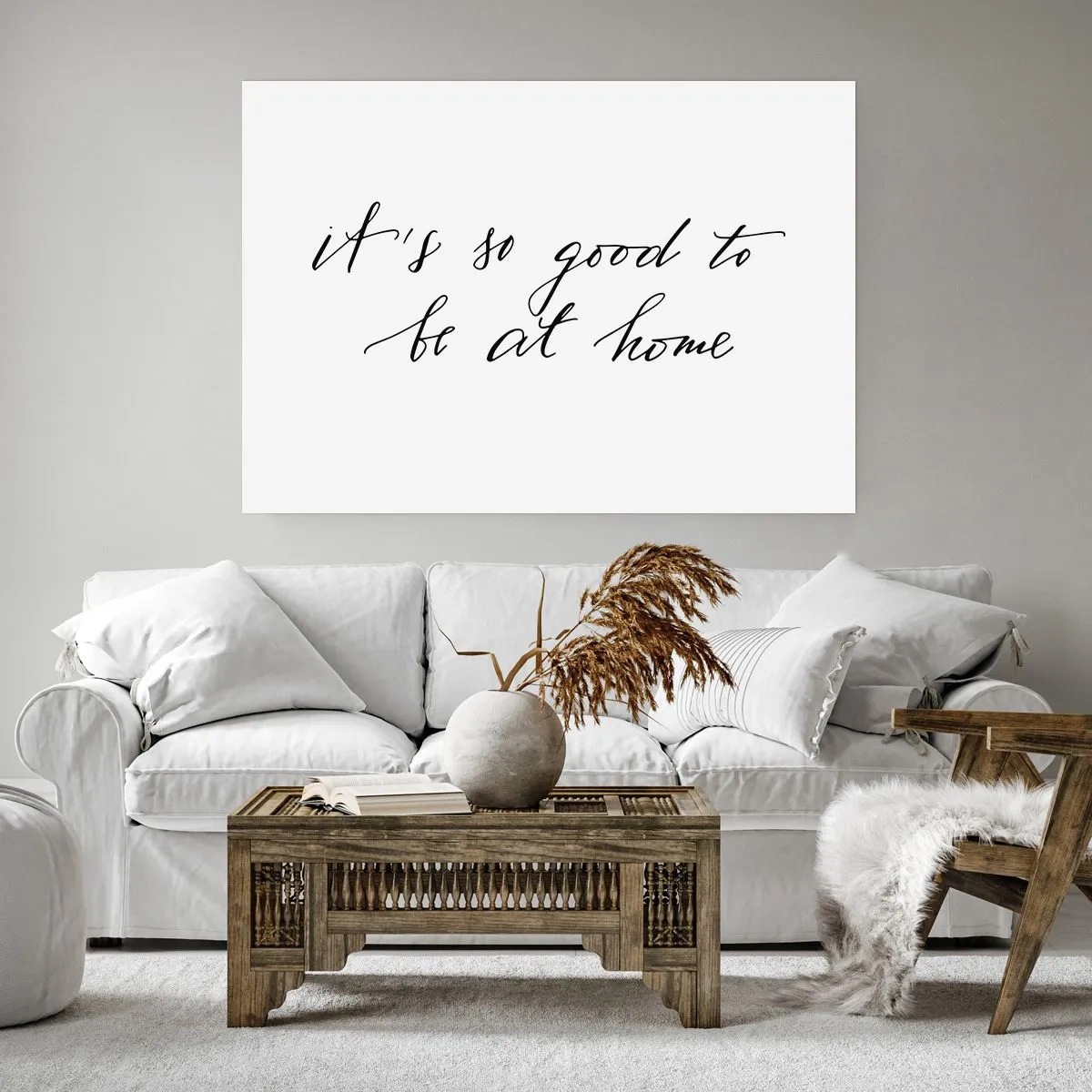 Póster - Letras de estilo caligráfico sobre fondo blanco. - 100x70cm - Toda la verdad - Decoración de pared moderna para salón y dormitorio ARTTOR
