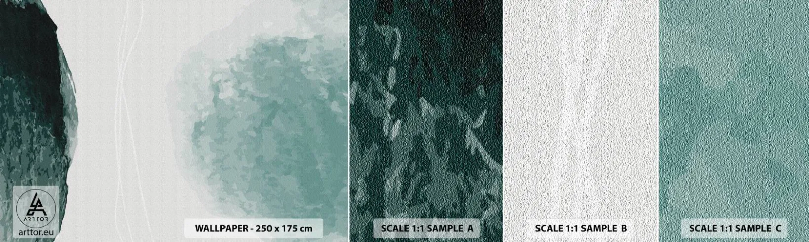 Muestra de fotomural autoadhesivo Deluxe Sticker - Un encuentro con la niebla - Moderno, minimalista, Abstracción - 100x30 cm