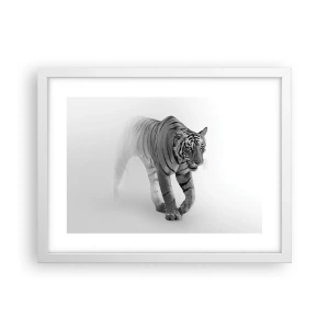 Póster en marco blanco - Siempre alerta entre la niebla - 40x30 cm