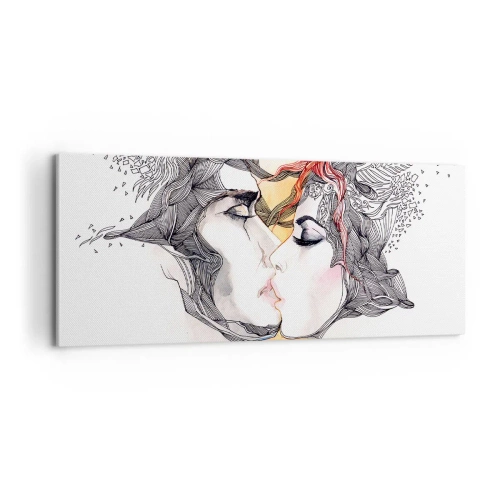 Cuadro sobre lienzo - Impresión de Imagen - El mundo no importa - 100x40 cm
