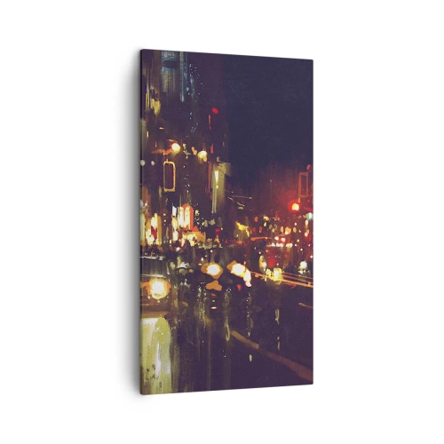 Cuadro sobre lienzo - Impresión de Imagen - Hundido en la luz de la noche - 45x80 cm