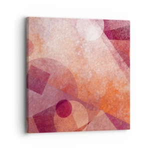 Cuadro sobre lienzo - Impresión de Imagen - Transformaciones geométricas en rosa - 30x30 cm