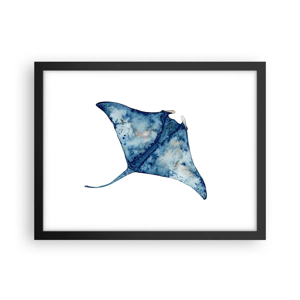 Póster en marco negro - La vida en azul - 40x30 cm