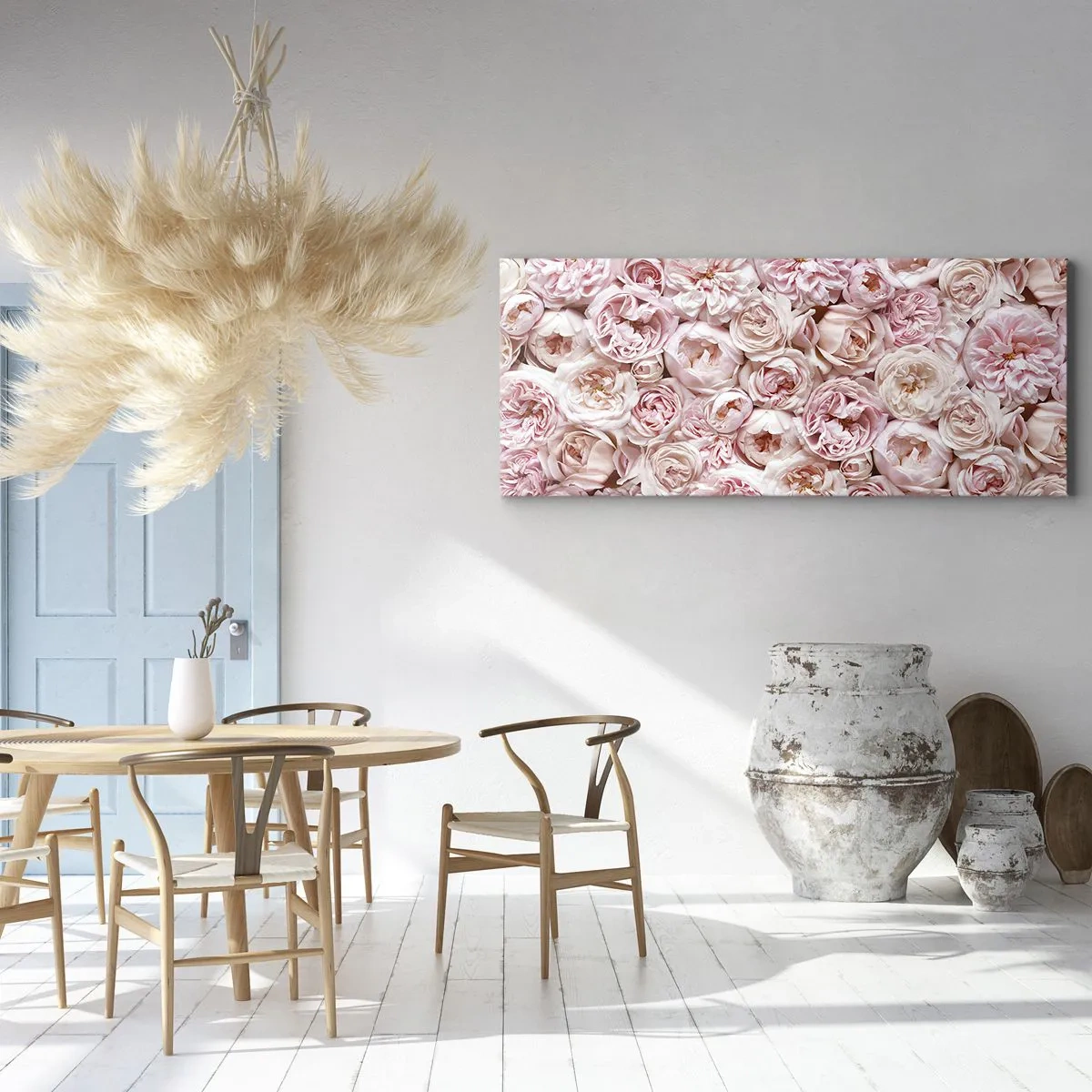 Cuadro sobre lienzo - Impresión de Imagen - Salpicado de rosas - 100x40 cm