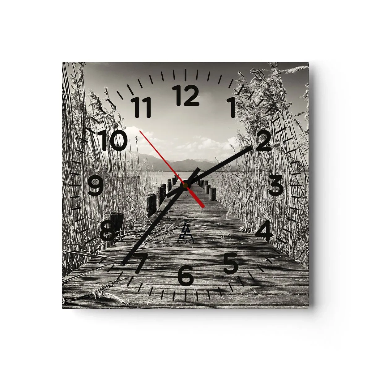 Reloj de pared - Reloj de vidrio - En la quietud de los juncos - 40x40 cm