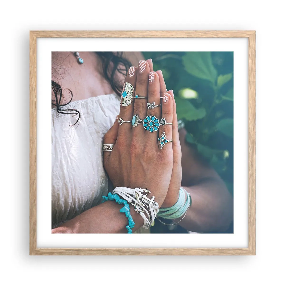 Póster en marco roble claro - Conocimiento interior - 50x50 cm