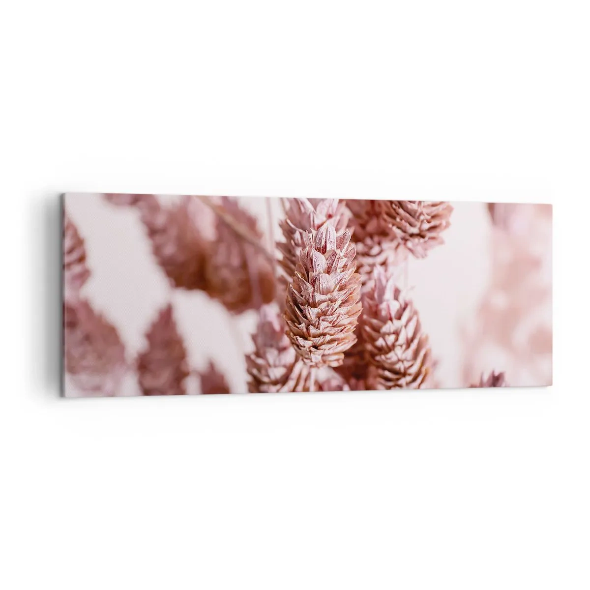 Cuadro sobre lienzo - Impresión de Imagen - Un primer plano de las delicadas espigas rosadas de las hierbas ornamentales. - 140x50cm - Aparentemente discreto - Decoración de pared moderna para salón y dormitorio ARTTOR