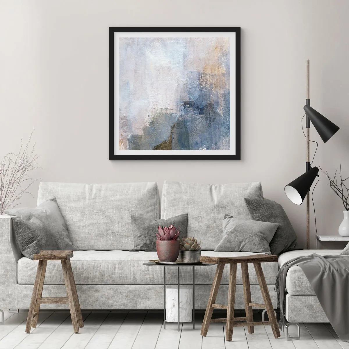 Póster en marco negro - Tonos de color - 30x30 cm