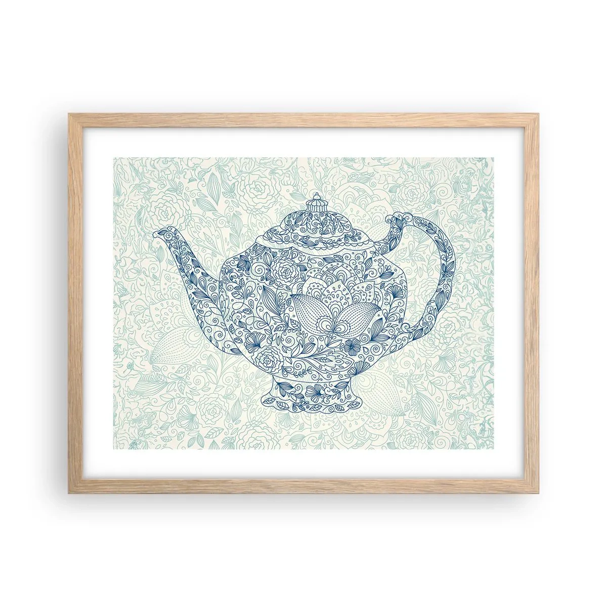 Póster en marco roble claro - El encanto del té - 50x40 cm
