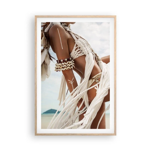 Póster en marco roble claro - Sacerdotisa del sol - 61x91 cm