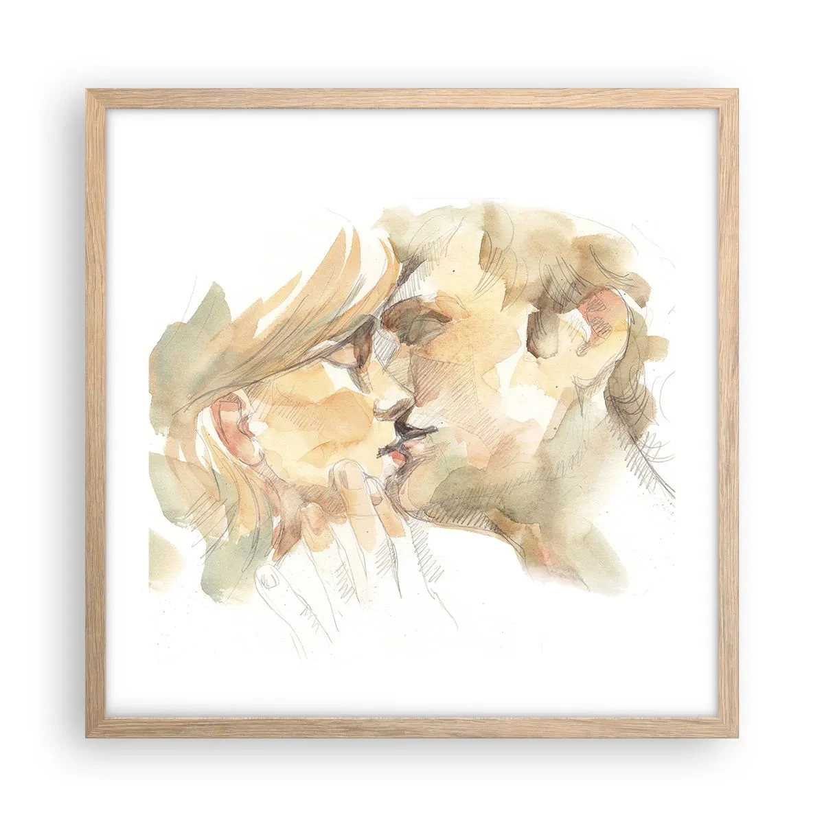 Póster en marco roble claro - ¿La media naranja encontrada? - 50x50 cm