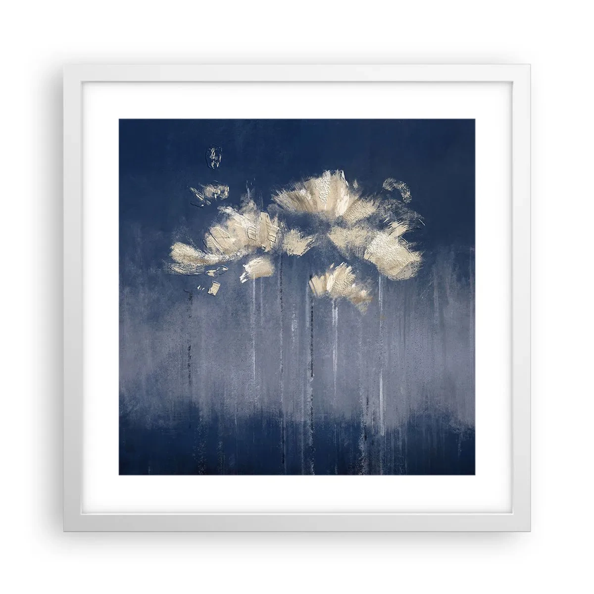 Póster en marco blanco - Como pétalos al viento - 40x40 cm