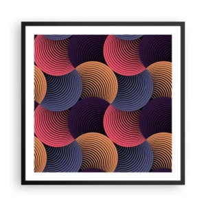 Póster en marco negro - En un ritmo circular - 60x60 cm