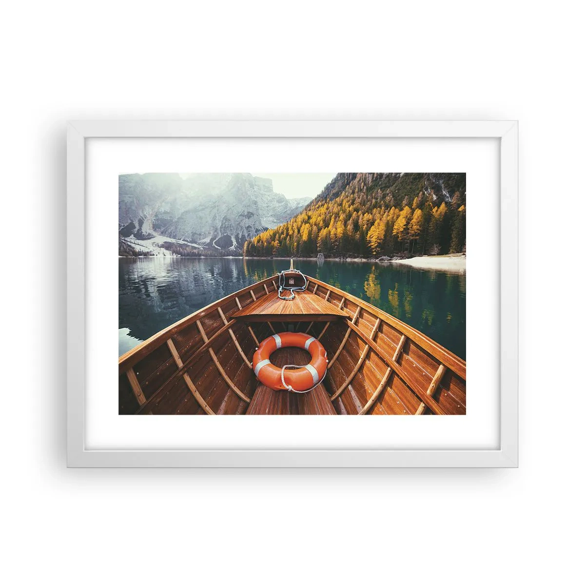 Póster en marco blanco - Viaje a la montaña - 40x30 cm