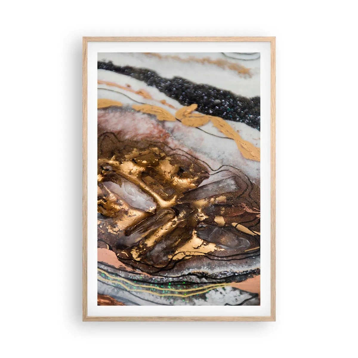 Póster en marco roble claro - Elemento de la tierra - 61x91 cm