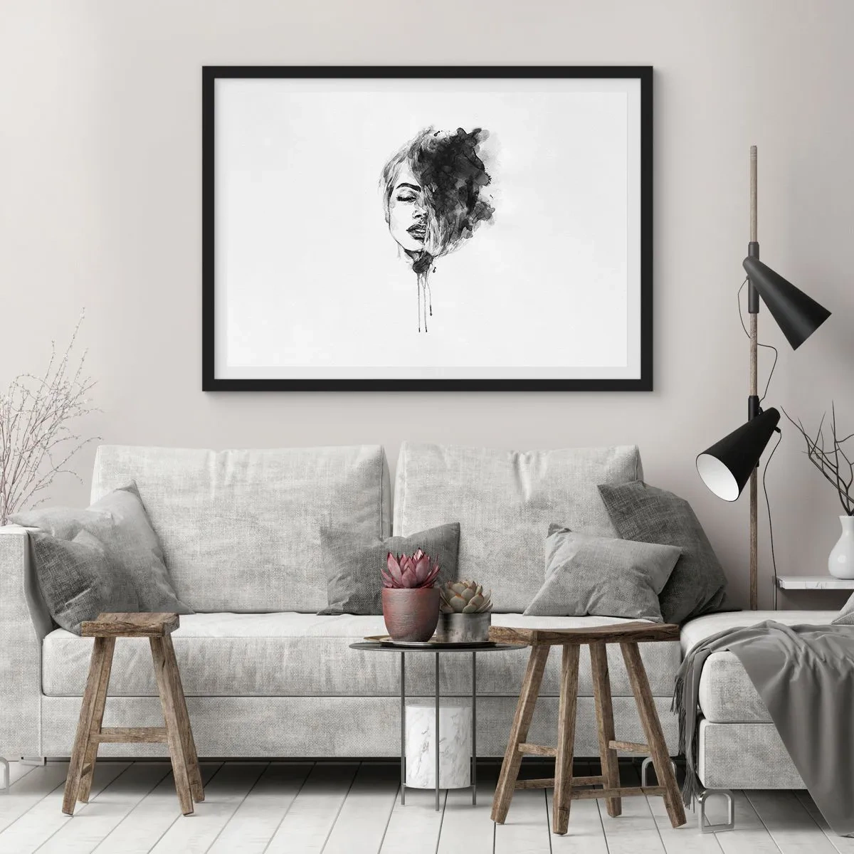 Póster en marco negro - Sueños en femenino - 40x30 cm