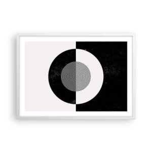 Póster en marco blanco - Armonía en blanco y negro - 70x50 cm