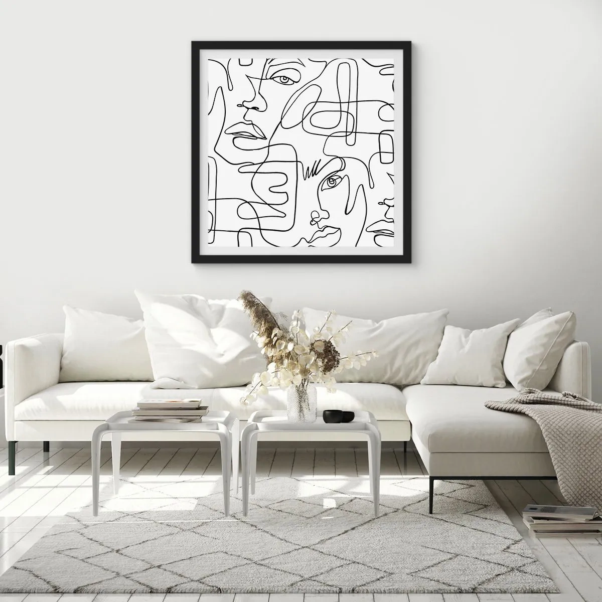 Póster en marco negro - Entre emociones enredadas - 30x30 cm