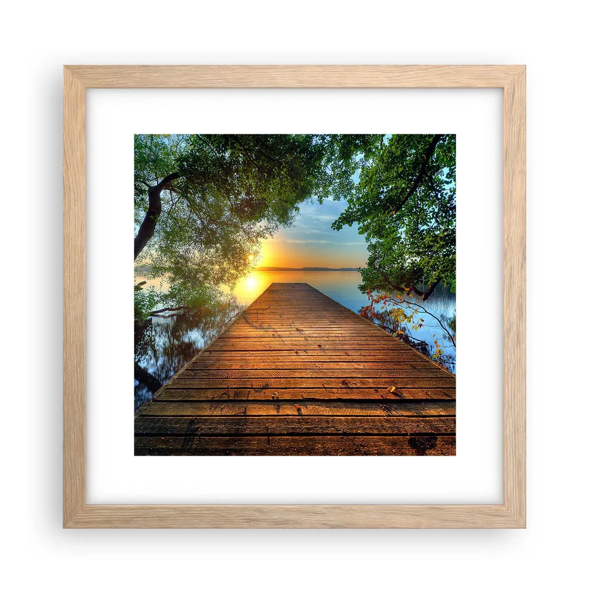 Póster en marco roble claro - Tómate tu tiempo, siéntate - 30x30 cm