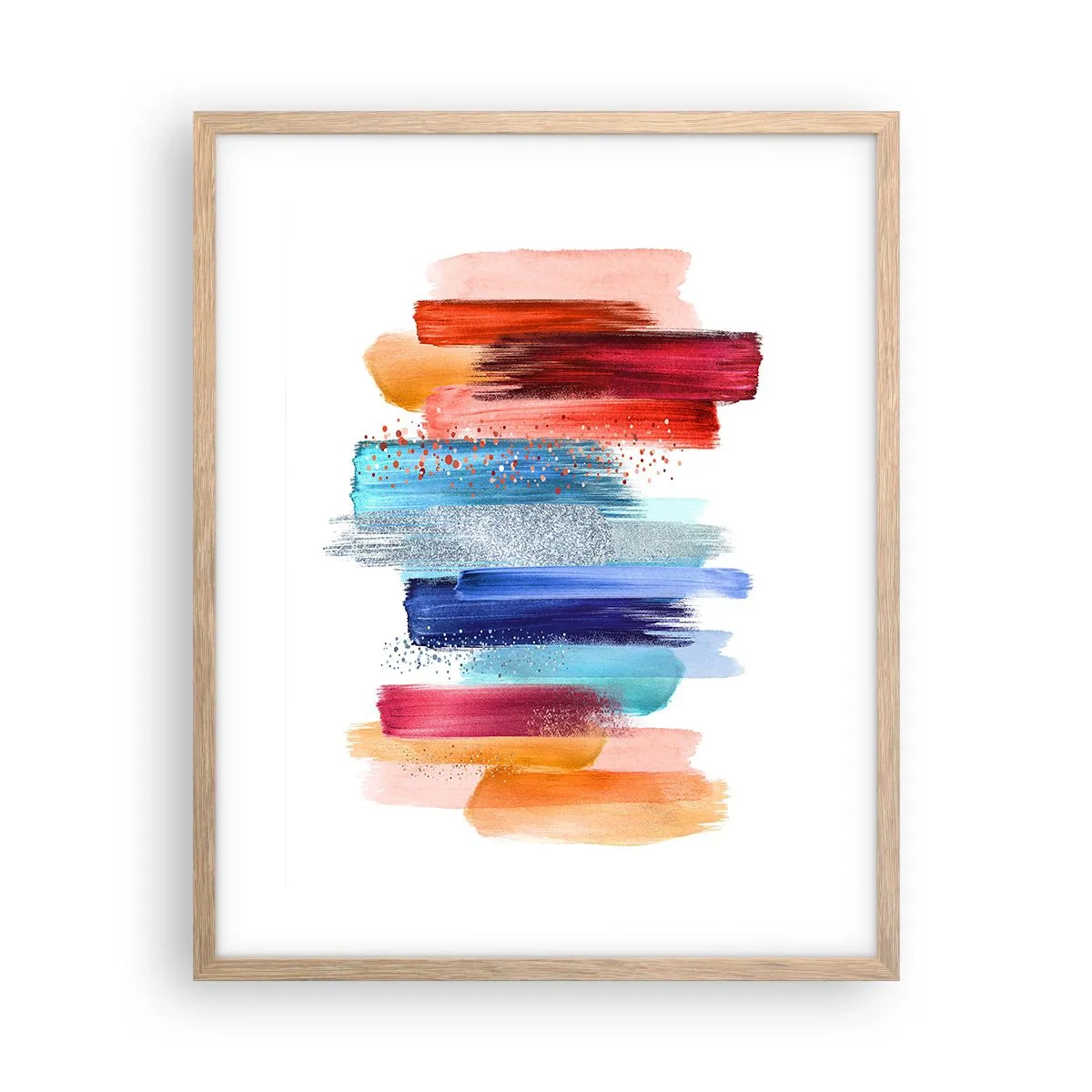 Póster en marco roble claro - Arriba y abajo - 40x50 cm