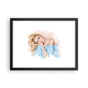 Póster en marco negro - Soñar en azul - 40x30 cm