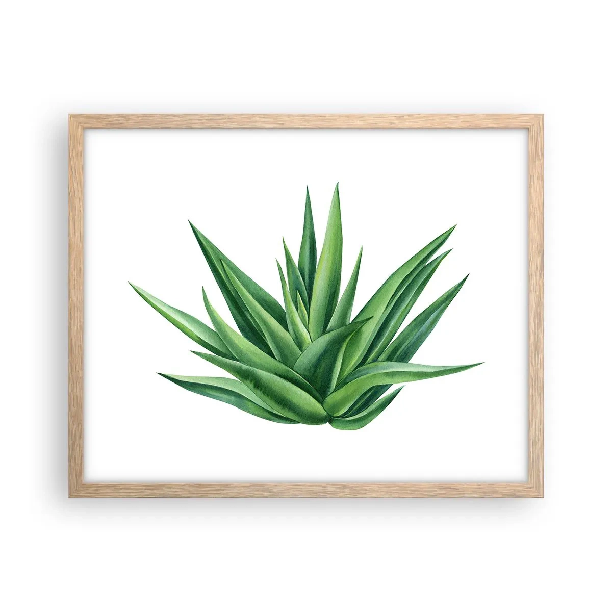 Póster en marco roble claro - Verde - fuerza - vida - 50x40 cm