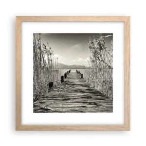 Póster en marco roble claro - En la quietud de los juncos - 30x30 cm