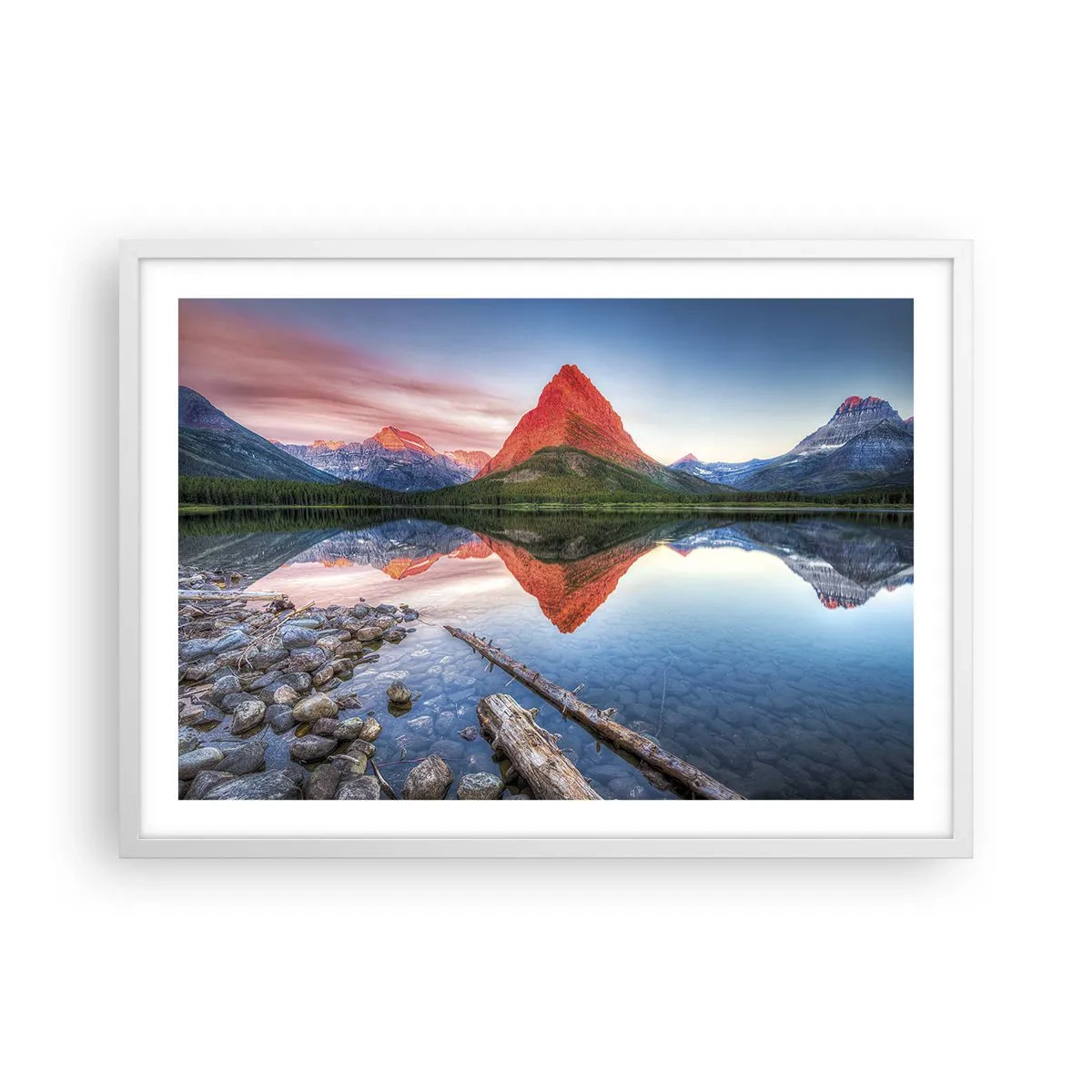 Póster en marco blanco - Cálido y frío - 70x50 cm